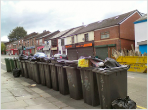 Rubbish bins overloaded