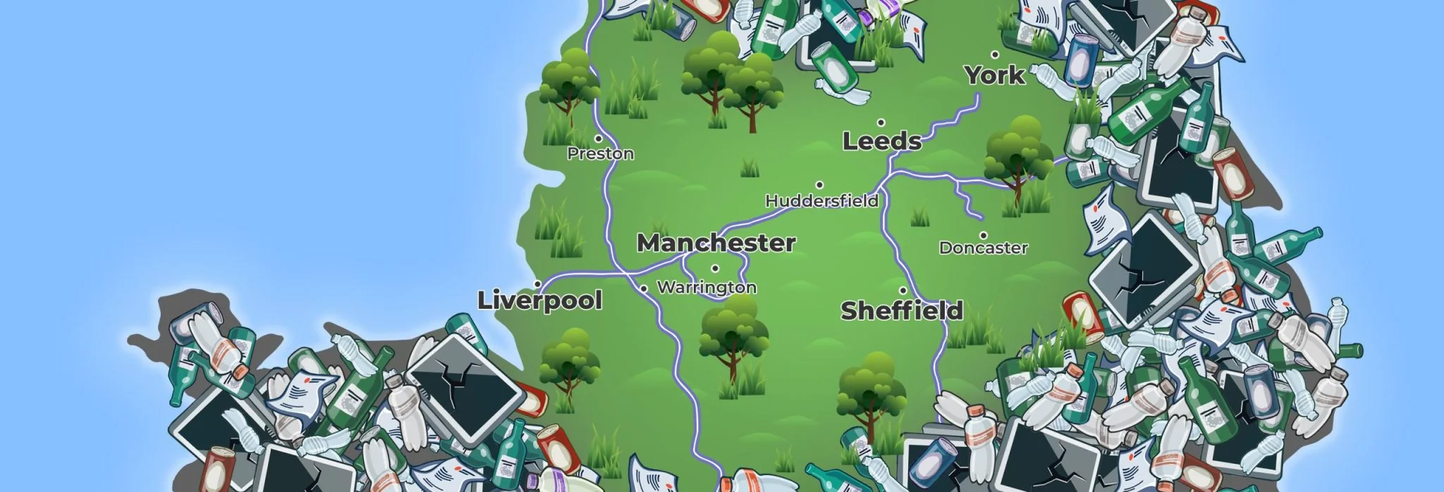 Map showing the regions covered by The Rubbish Removers