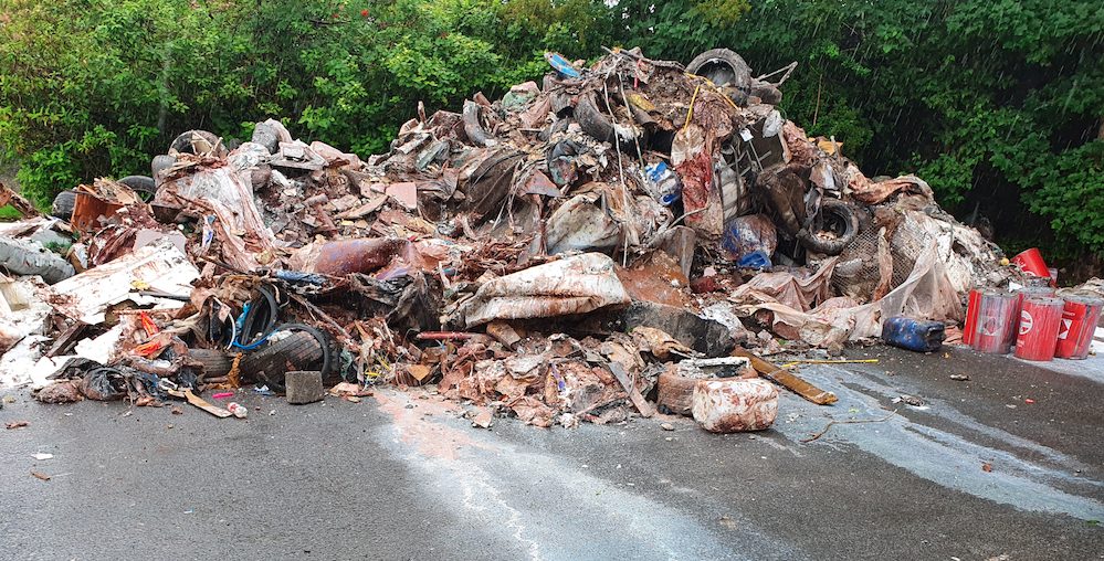 Image showing all the waste from the Bury Fly Tipping Clearance we attended.