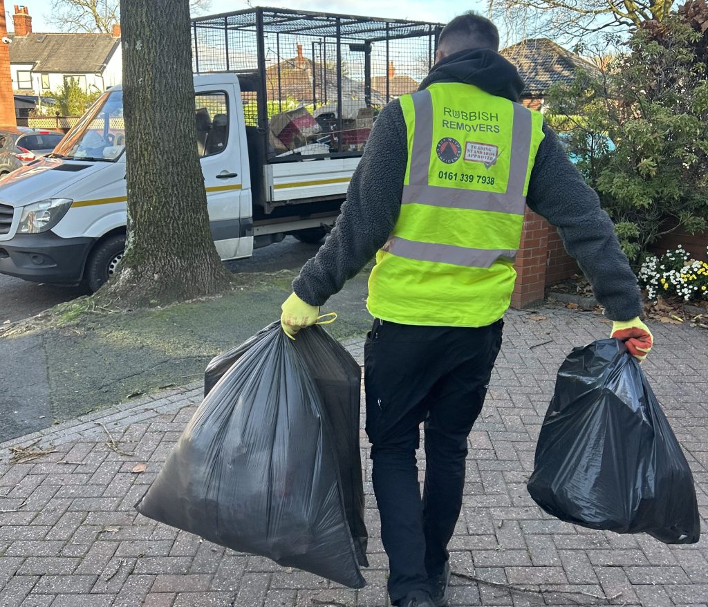 Our rubbish collection team doesn't just clear the waste; we also sweep up the area afterwards, leaving your driveway or garden spotless