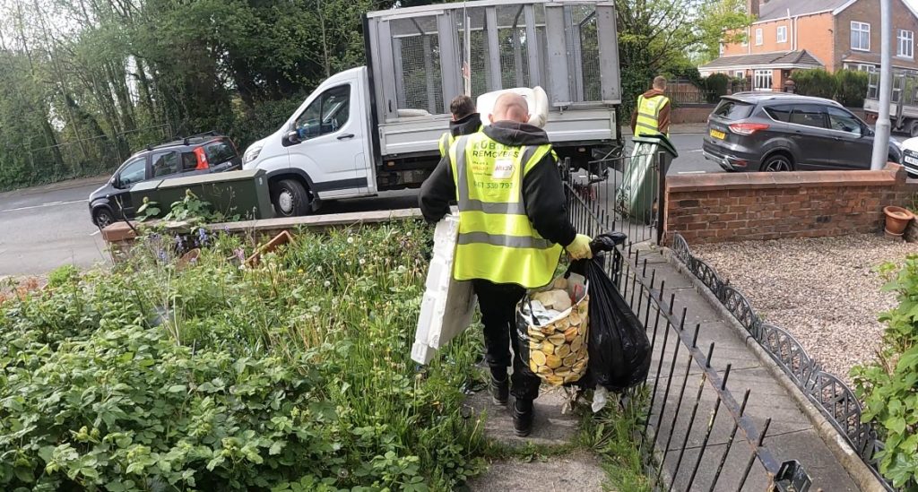 Our team are removing mixed waste and furniture from a 2 bedroom house clearance in hyndburn.