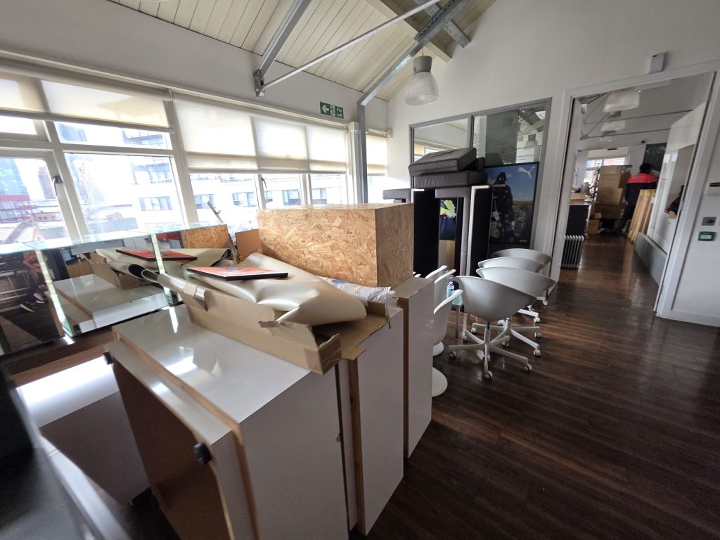 Mixed waste and furniture cleared from a Manchester Office Clearance by The Rubbish Removers