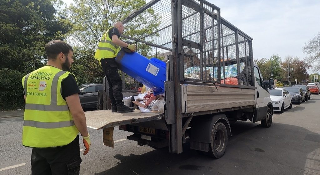 Mixed general waste being loaded onto the van