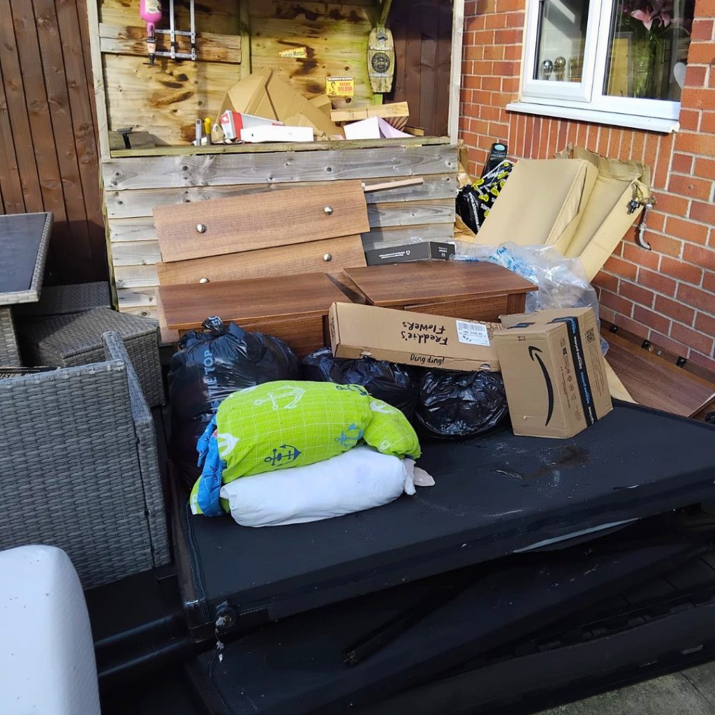 House hold waste that needed to be cleared and disposed of.