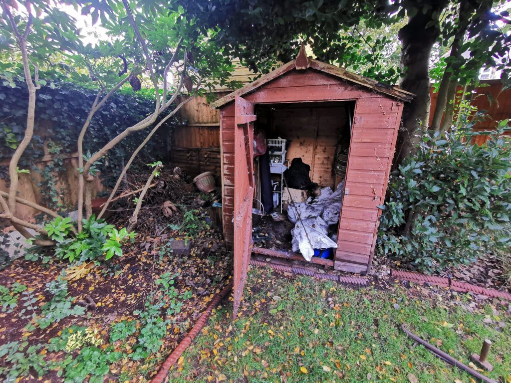 Shed and contents that we remove and dispose of.