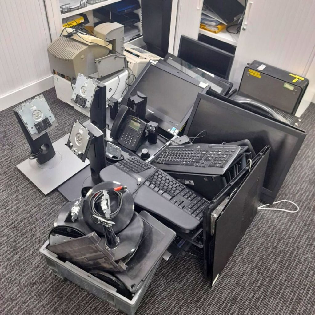 Weee waste that we collected and disposed of from an office in South Ribble.