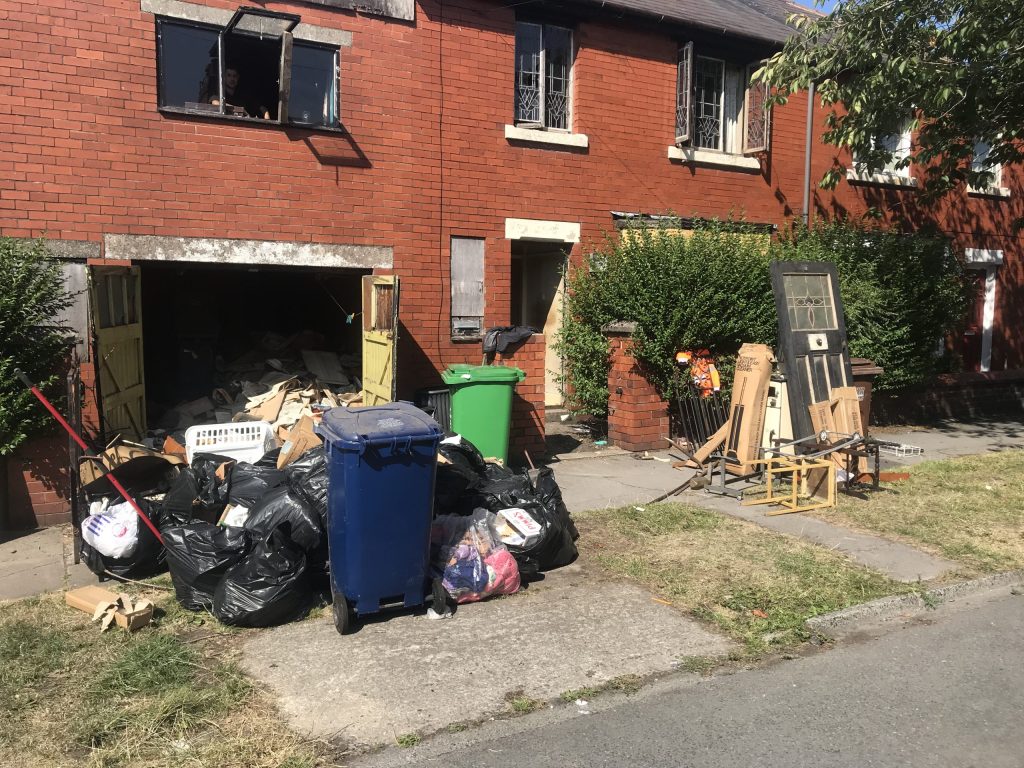 Garage and contents that need to be cleared from a property.