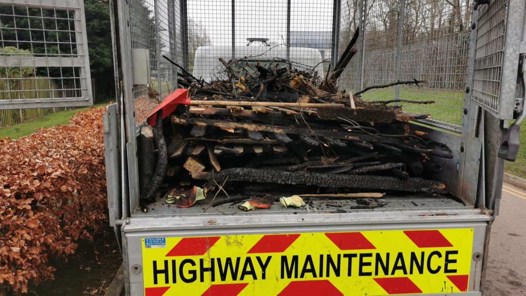 Loaded Rubbish Removal waste vehicle showing waste removed for proper disposal and recycling.